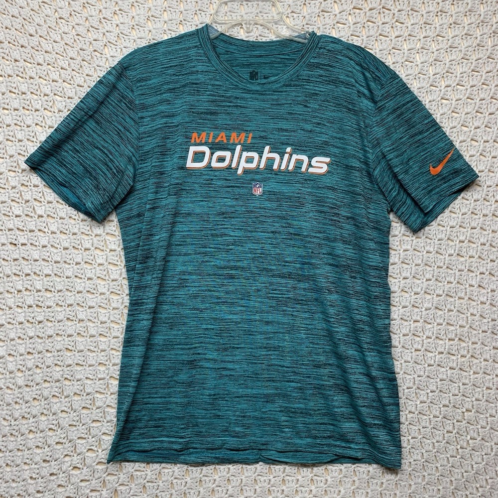 Nike Miami Dolphins‎ Aqua Sideline Velocity Performance T-Shirt Men's Size Large